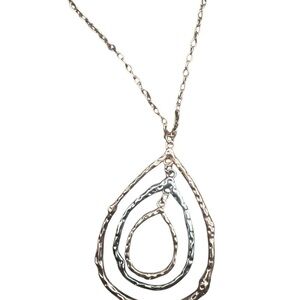 2/$30 Elegant Gold and Silver Teardrop Necklace